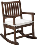 VINGLI Outdoor Rocking Chair, Weatherproof Rocker with Cushion, Wooden Rocking Bench Support 450 LBS for Patio, Yard, Garden, Outdoor or Indoors, Rustic by VINGLI