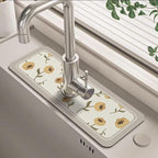 2pcs Fantasy Style Faucet Draining Mat, Faucet Absorbent Mat by Habysedu