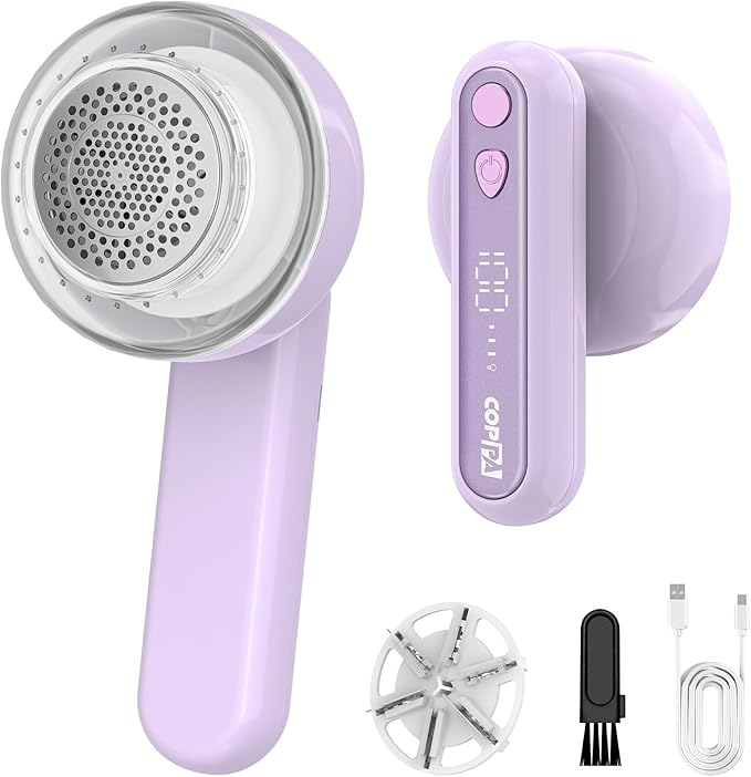 COPPA Lint Remover, LR-01 Remove Fuzz Lint USB-C Rechargeable 6 Blades & 3 by COPPA