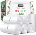 4 Gallon 330 Counts Strong Trash Bags Garbage Bags by Teivio, Bathroom Trash by Teivio