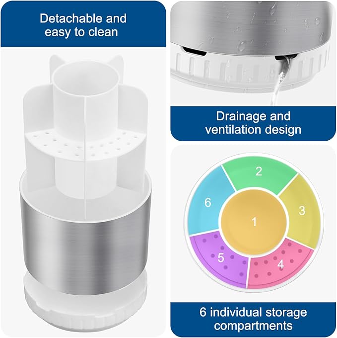 Silver Toothbrush Holders for Bathrooms Countertop Organizer - Image 4
