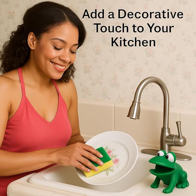 Animal Shape Novelty Kitchen Sponge Holder and Sponge Choice of Frog or Duck - Image 5
