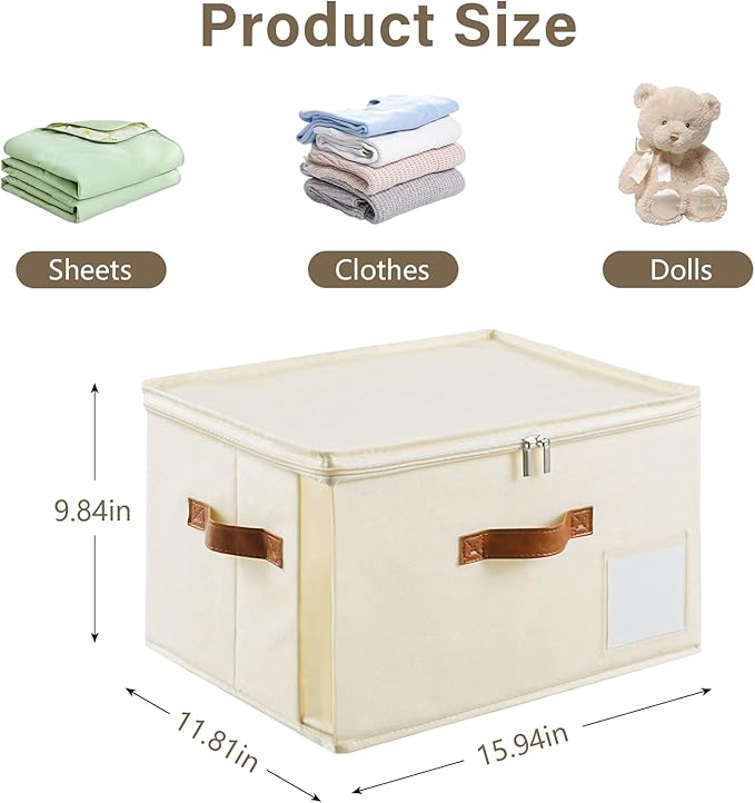 4 Pack Large Storage Bins with Lids, Foldable Closet Organizer with Clear Window - Image 2