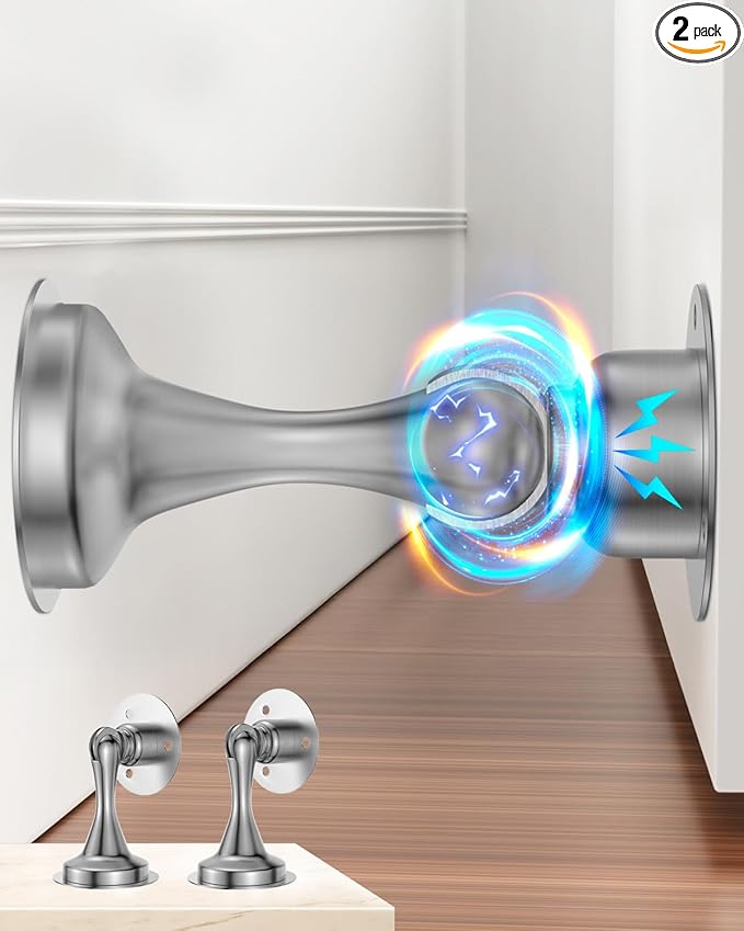 Door Stoppers Magnetic Door Catch, Stainless Steel Magnetic Door Stop 2 Pack by WINONLY