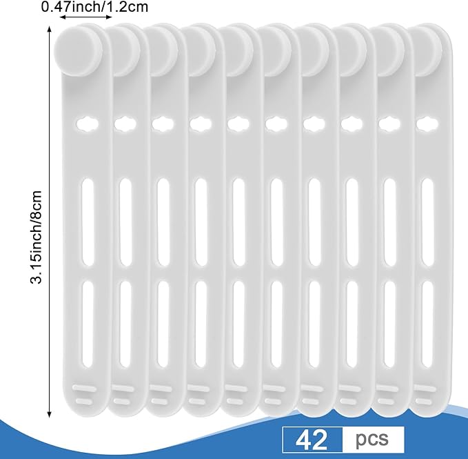 42 Pcs Silicone Cable Ties Reusable Cord Organizer Adjustable Data Cable Wraps - Image 2