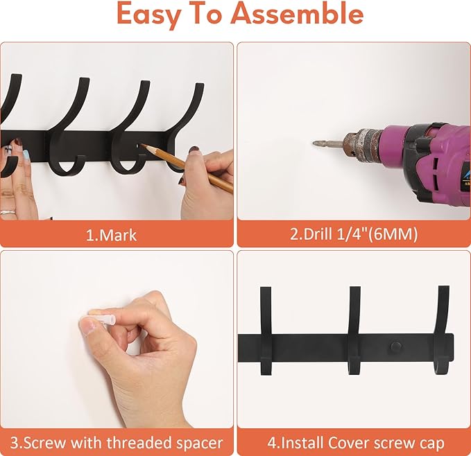 Coat Rack Wall Mount, Coat Hook Wall Mount, Wall Hooks - Image 5