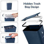 XPIY Trash Can with Lid, 2 Pack 4 Gallons/15 Liters Garbage Can with Press Top - Image 7