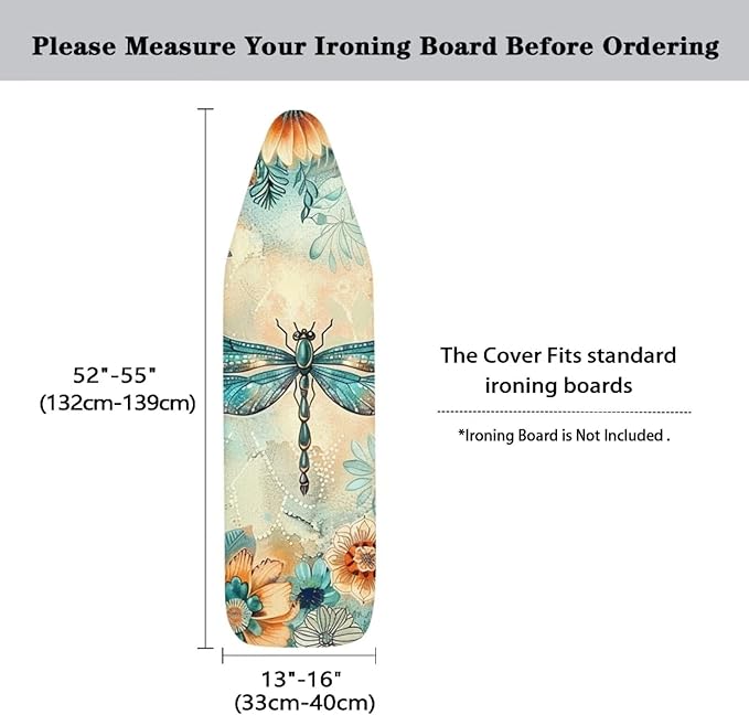 Mandala Flower Dragonfly Ironing Board Cover and Pad 15 X 54 Thick Padding - Image 6