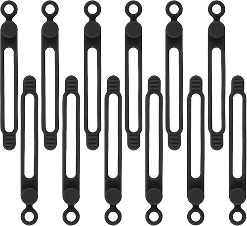 12Pcs Black Silicone Cable Ties by anpiwshjo