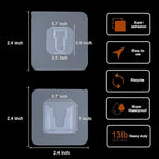 Double Sided Adhesive Wall Hooks, 24 Pack Self Adhesive Hooks, Suitable - Image 2