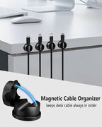 Magnetic Cable Clips 360° Rotation Cord Holder, 12 Pack Cord Organizer 1s Lock - Image 6