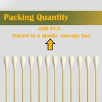 6 Inch Long Large Size Cotton Swabs 400PCS in Storage Box, Bamboo Sticks & - Image 5