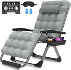 Suteck Oversized Zero Gravity Chair,29In XL Lounge Chair w/Removable Cushion&Headrest, Reclining Camping Chair w/Upgraded Lock and Footrest, Reclining Patio Chairs Recliner for Indoor Outdoor by Suteck