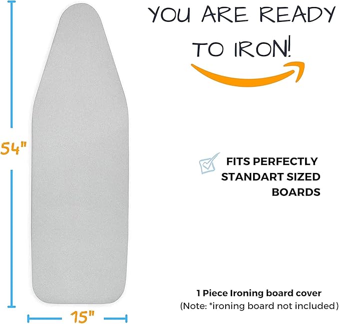SAVUK Ironing Board Cover and Pad Standard Size Silicone Coated 4 Layers 15x54 - Image 6