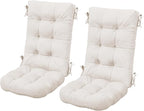 SERWALL HDPE Outdoor Rocking Chair Cushion Set of 2 Memory Foam Cushion Beige by SERWALL