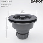 3-1/2 Inch Polymer Urban Gray Sink Drain Assembly - Image 2