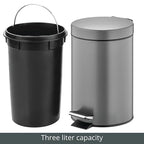 mDesign Pedal Bin — Metal Waste Bin - Image 6