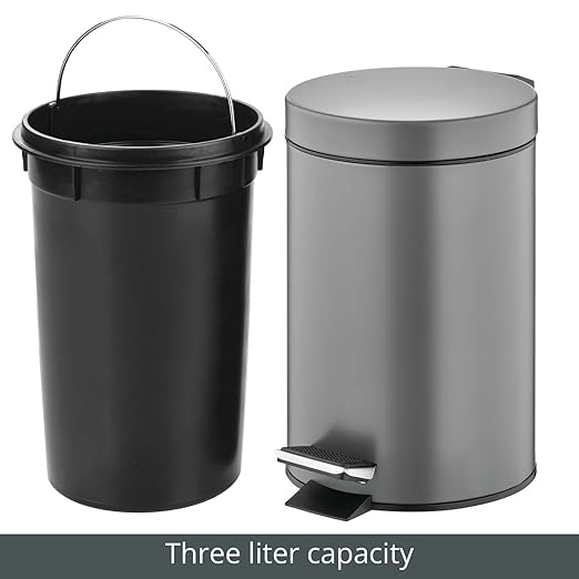 mDesign Pedal Bin — Metal Waste Bin - Image 6