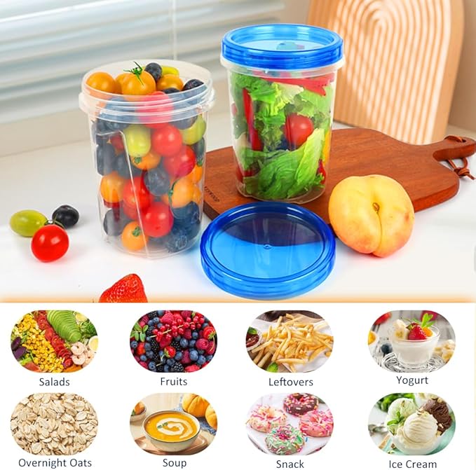 10 Pack 34oz Reusable Freezer Food Storage Containers - Image 8