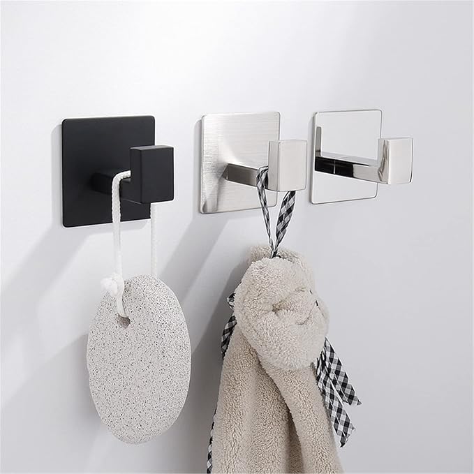 Flybath Coat Hook SUS 304 Stainless Steel Square Towel Robe Hooks Wall Mounted - Image 3