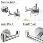 2 Pack Brushed Nickel Bathroom Hooks - Image 5