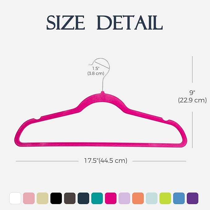 HOUSE DAY Rosy Red Velvet Hangers 60 Pack, Non Slip Clothes Felt Hanger Heavy - Image 7