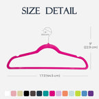 HOUSE DAY Rosy Red Velvet Hangers 60 Pack, Non Slip Clothes Felt Hanger Heavy - Image 7