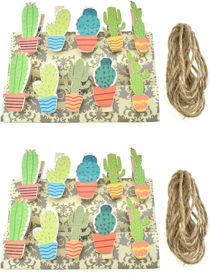 HAHIYO Cactus Painted Mini Wooden Clothespin Clip by HAHIYO