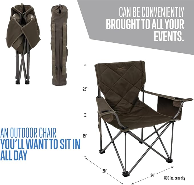 ALPS Mountaineering King Kong Camping Chairs for Adults with Mesh Cup Holders and Pockets, Built Durable and Reliable with Compact Foldable Steel Frame - Image 3