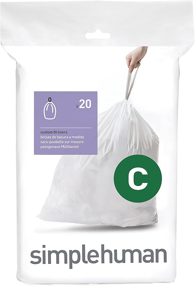 simplehuman Code C Custom Fit Drawstring Trash Bags in Dispenser Packs by Simplehuman