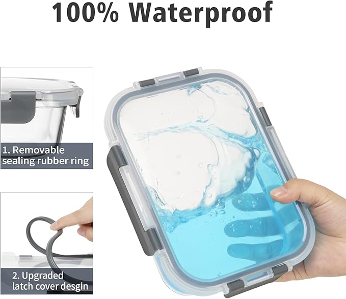 18 Pieces Glass Food Storage Containers - Image 3