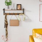 Coat Rack with Wall Mount, 23 Inch Long Entryway Wall Shelf with Hooks - Image 8