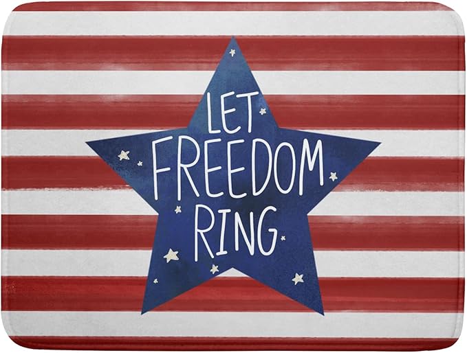 4th of July Dish Drying Mat for Kitchen Counter Patriotic Absorbent Reversible by Unknown