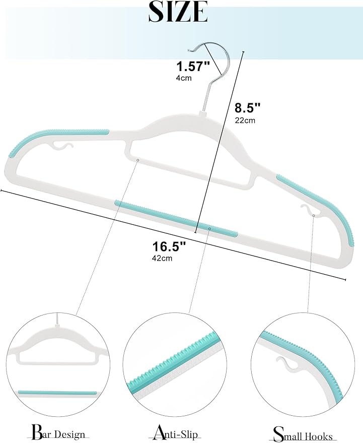 HOUSE DAY Plastic Hangers 50 Pack, Plastic Clothes Hangers Non Slip - Image 7