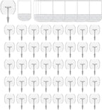 40 Hooks-50 Removable Strips, Damage Free Hanging Wall Hooks by CARAINBO
