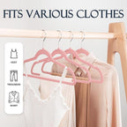 HOUSE DAY Lt Pink Velvet Hangers 20 Pack, Non Slip Clothes Felt Hanger Heavy - Image 3