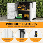 LHBcraft Outdoor Storage Cabinet 36 Cu Ft with Lockable Doors, Waterproof Outdoor Storage Box for Patios,Portable Horizontal Resin Storage Shed, Easy to Assemble - Image 2