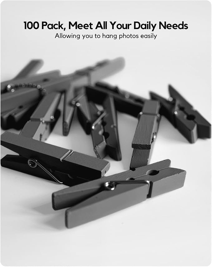 Clothes Pins Wooden Black Colored Clothespins - Image 7