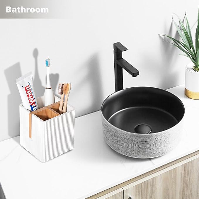 rejomiik Toothbrush Holders for Bathrooms Countertop, 3 Slots Electric Tooth - Image 7