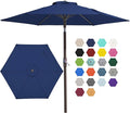 JEAREY 7.5FT Patio Umbrella Outdoor Table Umbrella with 6 Sturdy Ribs, Push Button Tilt & Easy Crank Table Umbrella for Garden, Deck, Backyard & Pool, Deep Blue by JEAREYOutdoorsCollection