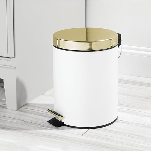 mDesign Pedal Bin — Metal Waste Bin - Image 3
