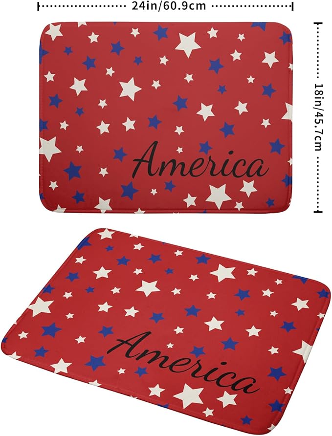 Red Stars America 4th of July Dish Drying Pad 18 x 24 Inch - Image 2