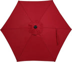 Sunnydaze Outdoor Patio Umbrella - Polyester Table Market Umbrella with Push-Button Tilt and Crank - 6 Sturdy Ribs - Red - 7.5ft - Image 8