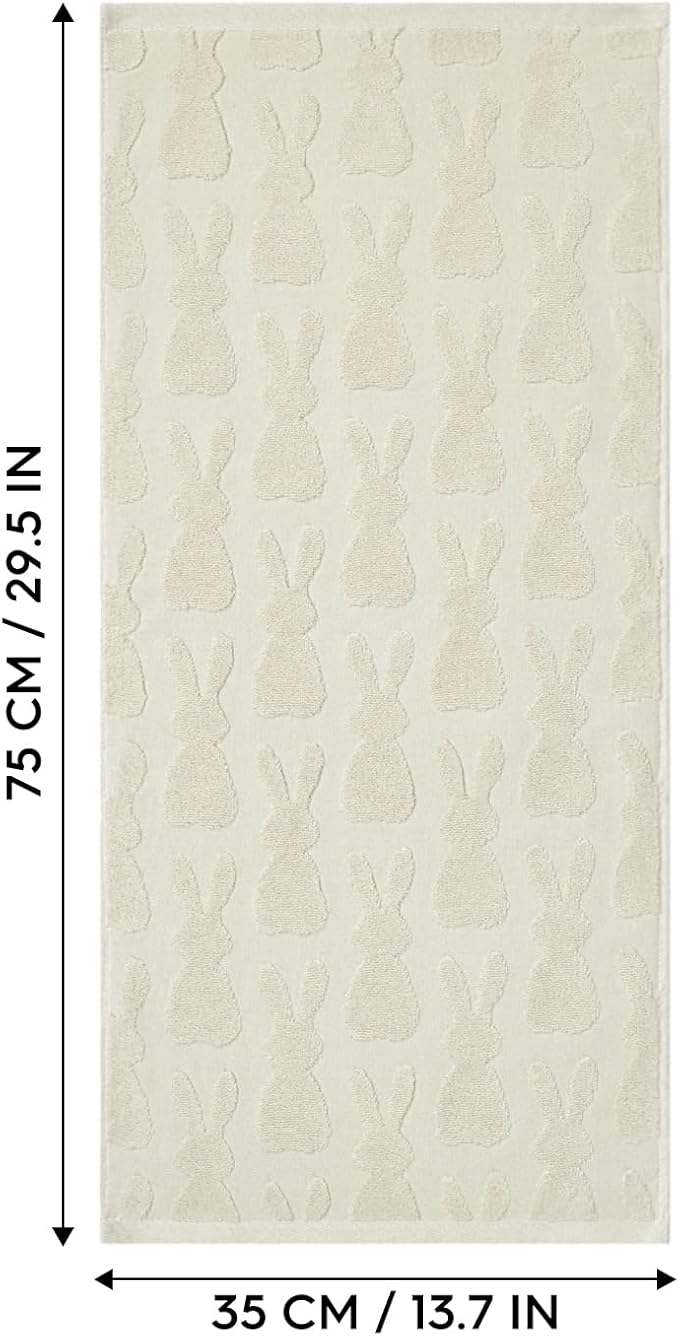 Artoid Mode 2 Pcs Beige 3D Rabbit Jacquard Easter Hand Towels - Image 8