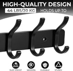 Coat Rack Wall Mount, 1 Pack Coat Hooks Hanger Wall Double Hook Rack Rail Towel - Image 3