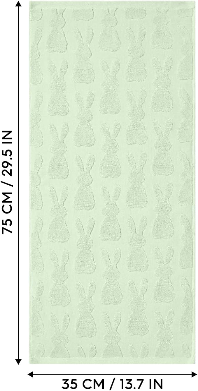 Artoid Mode 2 Pcs Light Green 3D Rabbit Jacquard Easter Hand Towels - Image 8