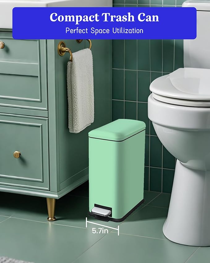 Bathroom Trash Can, 1.3 Gallon Small Trash Can - Image 2