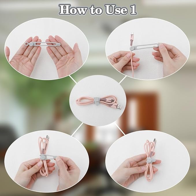 12Pcs Grey Silicone Cable Ties, Silicone Cable Straps, Rubber Cable Ties - Image 3