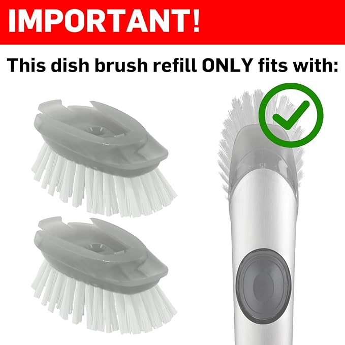 Soap Dispensing Dish Brush Refills, 8 Pack Dish Brush Replacement Head - Image 2