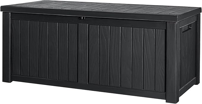 Devoko 120 Gallon Resin Deck Box Waterproof Indoor Outdoor Storage Box Lockable Large Storage Container for Patio Furniture Cushions and Garden Tools by DEVOKO